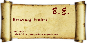 Breznay Endre névjegykártya
